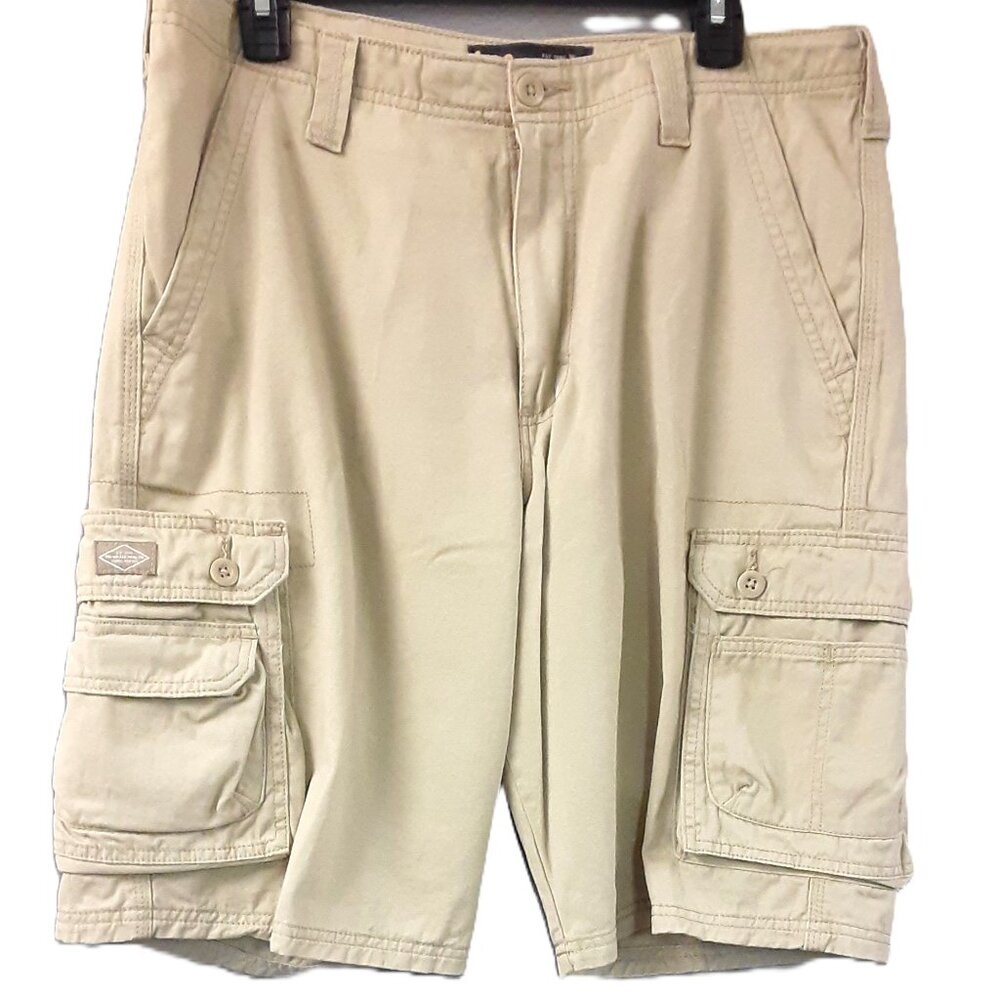 Lee Men's Cargo Shorts Size 34, Brown, Inseam 11", Front Rise 12", Easy Care